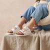 image:imageCUSHIONAIRE Lane Kids Sandals Comfortable Cork Footbed Slide with Adjustable Straps and Supportive Design for Boys and Girls SandalsWhite Matt
