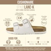 image:imageCUSHIONAIRE Lane Kids Sandals Comfortable Cork Footbed Slide with Adjustable Straps and Supportive Design for Boys and Girls SandalsWhite Matt