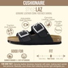 image:imageCUSHIONAIRE Laz 100 Genuine Leather Cork Footbed Slide Sandals for WomenBlack