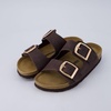 image:imageCUSHIONAIRE Laz 100 Genuine Leather Cork Footbed Slide Sandals for WomenChocolate