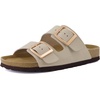 image:imageCUSHIONAIRE Laz 100 Genuine Leather Cork Footbed Slide Sandals for WomenStone