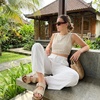 image:imageCUSHIONAIRE Laz 100 Genuine Leather Cork Footbed Slide Sandals for WomenStone