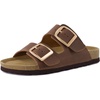 image:imageCUSHIONAIRE Laz 100 Genuine Leather Cork Footbed Slide Sandals for WomenTobacco