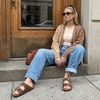 image:imageCUSHIONAIRE Laz 100 Genuine Leather Cork Footbed Slide Sandals for WomenTobacco