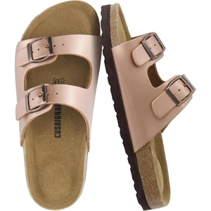 image:imageCUSHIONAIRE Lane Kids Sandals Comfortable Cork Footbed Slide with Adjustable Straps and Supportive Design for Boys and Girls SandalsRose Gold