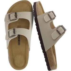 image:imageCUSHIONAIRE Lane Kids Sandals Comfortable Cork Footbed Slide with Adjustable Straps and Supportive Design for Boys and Girls SandalsStone Nubuck