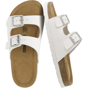 image:imageCUSHIONAIRE Lane Kids Sandals Comfortable Cork Footbed Slide with Adjustable Straps and Supportive Design for Boys and Girls SandalsWhite Matt