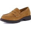image:imageCUSHIONAIRE Bard 100 Genuine Leather Penny Loafers for WomenCognac Genuine Suede