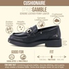 image:imageCUSHIONAIRE Gamble Leather Loafers for Women Slip On Chunky Sole Work ShoeBlack Genuine Leather