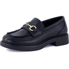 image:imageCUSHIONAIRE Gamble Leather Loafers for Women Slip On Chunky Sole Work ShoeBlack Genuine Leather