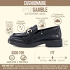 image:imageCUSHIONAIRE Gamble Leather Loafers for Women Slip On Chunky Sole Work ShoeBlack Vegan Croco