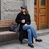 image:imageCUSHIONAIRE Gamble Leather Loafers for Women Slip On Chunky Sole Work ShoeBlack Vegan Croco