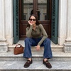 image:imageCUSHIONAIRE Gamble Leather Loafers for Women Slip On Chunky Sole Work ShoeChocolate Genuine Suede