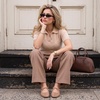 image:imageCUSHIONAIRE Wesley Woven Lace Up Ballet Flats for WomenLatte