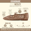 image:imageCUSHIONAIRE Wesley Woven Lace Up Ballet Flats for WomenLatte