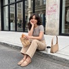 image:imageCUSHIONAIRE Wesley Woven Lace Up Ballet Flats for WomenLatte