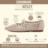 image:imageCUSHIONAIRE Wesley Woven Lace Up Ballet Flats for WomenWheat