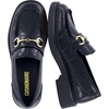 image:imageCUSHIONAIRE Gamble Leather Loafers for Women Slip On Chunky Sole Work ShoeBlack Vegan Croco