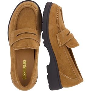 image:imageCUSHIONAIRE Bard 100 Genuine Leather Penny Loafers for WomenCognac Genuine Suede