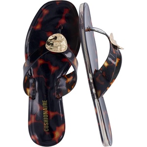 image:imageCUSHIONAIRE Tune Thong Jelly Flip Flops for WomenTortoise